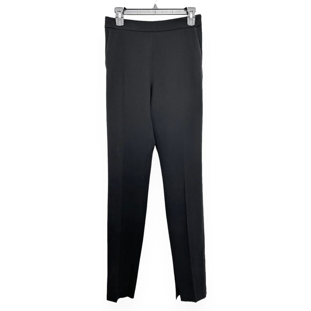 MaxMara Black High Waist Slit Hem Triacetate Pants Womens US 6